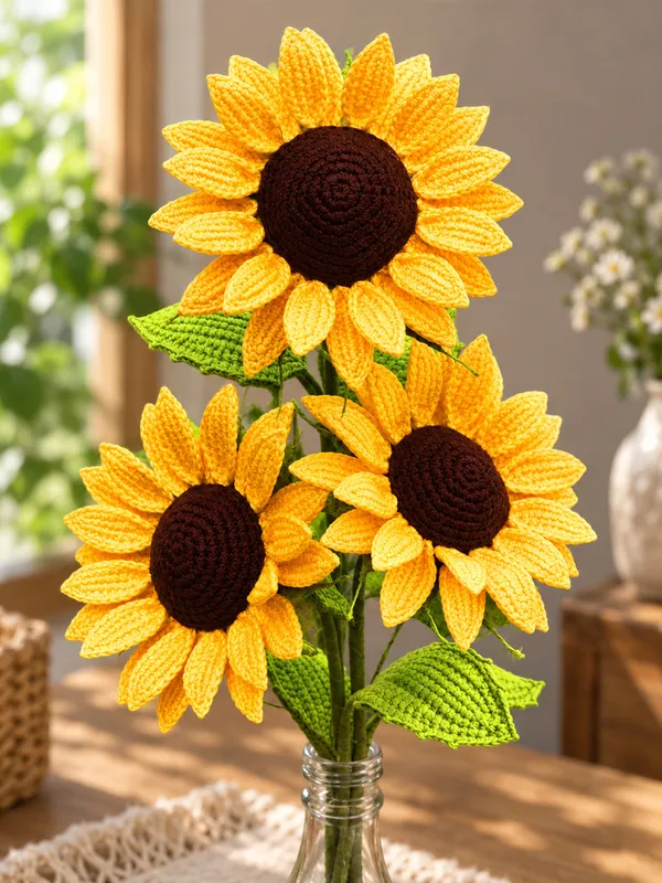 Crochet dwarf sunflower