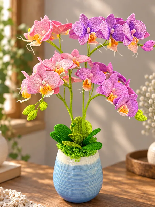 Crochet phal orchid flower